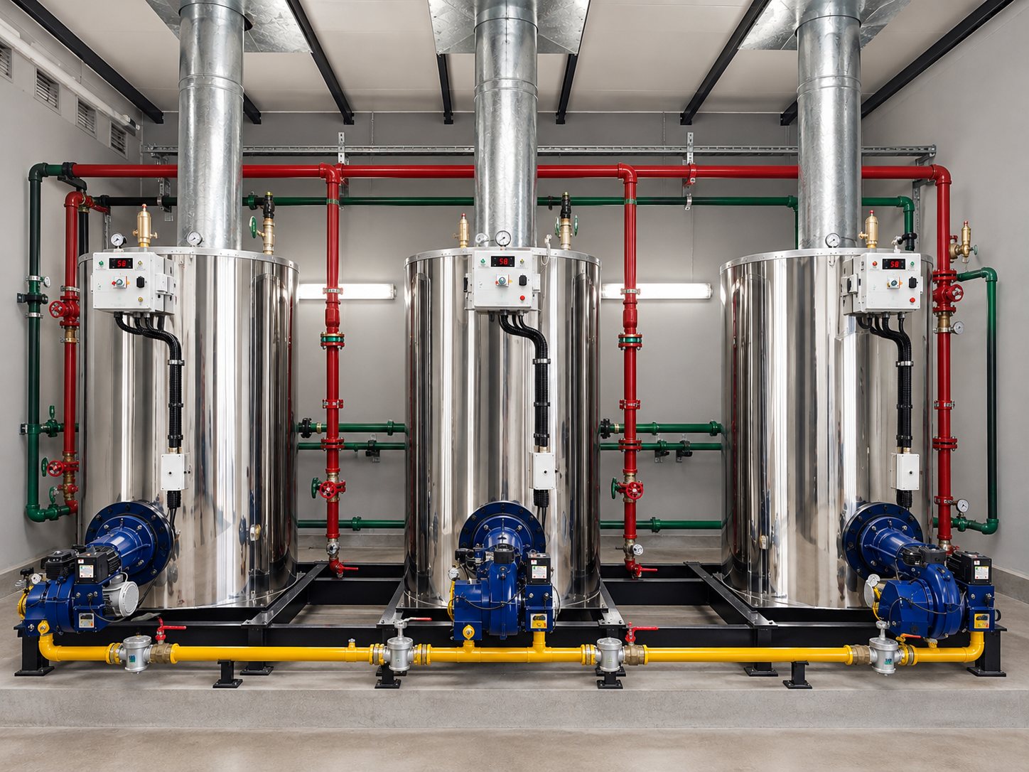 Sala de máquinas con tres equipos ATSOL 500 (proyecto River)